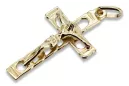 Croix catholique en or 14k 585 pendentif croix avec Jésus or jaune ctc028y