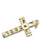 Златен католически кръст 14k 585 кръст висулка с Исус жълто злато ctc028y