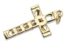 Złoty krzyż Katolicki 14k 585 zawieszka krzyżyk z Jezusem żółte złoto ctc028y