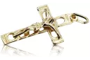 Cruz católica de oro 14k 585 colgante de cruz con Jesús oro amarillo ctc028y