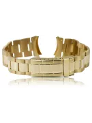 Pulsera de reloj estilo Rolex de oro amarillo de 14k mbw017y