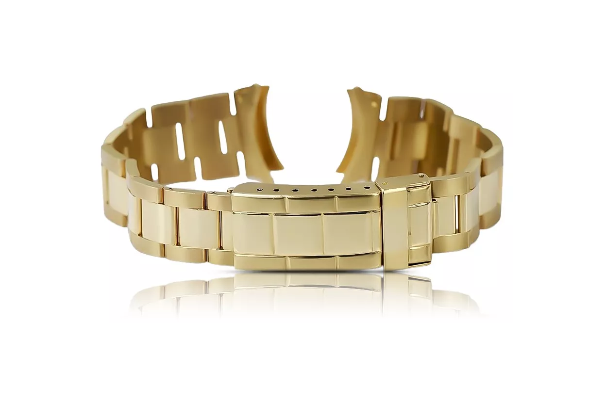 Жълта 14k златна мъжка гривна за часовници Rolex mbw017y