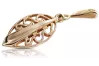 Vintage rose pink 14k 585 gold  Vintage leaf pendant vpn081