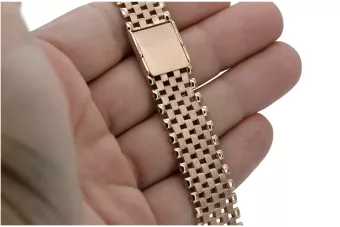 Russisches Herrenuhrenarmband aus 14-karätigem 585er Gold, Rosérosa, MBW003R