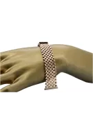 Męska bransoletka do zegarka z czerwonego 585 różowego złota mbw003r