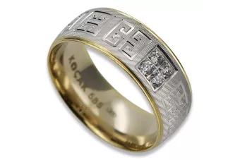 Yellow 14k 585 gold zircon lady wedding ring band crc008yw