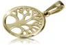 Yellow 14k gold beautiful lucky tree pendant cpn008y