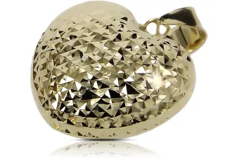 Yellow 14k gold beautiful heart pendant cpn017y