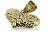 Italian yellow 14k gold beautiful modern heart pendant cpn018y