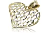Amarillo italiano blanco oro 14k hermoso colgante corazón moderno cpn023yw