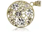 Italian 14k yellow white gold modern circle pendant cpn036yw