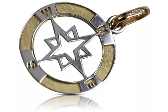 معلقة ذهبية 14k 585 طراز إيطالي بوصلة cpn038yw