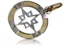 Original Italian yellow white 14k gold beautiful compass pendant cpn038yw