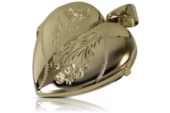 Original Italian yellow gold beautiful heart pendant cpn047y