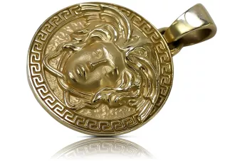 Yellow 14k gold jellyfish modern greek pendant cpn049y