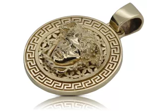 Meduze de aur 14k pandantiv modern grecesc cpn053y