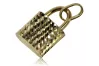Italian gold pendant 14k 585 padlock cpn057y