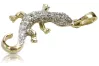 Yellow 14k gold beautiful lizard pendant cpc009y