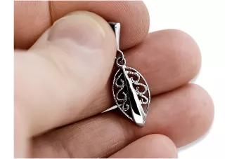 Vintage silver 925  Vintage leaf pendant vpn081s