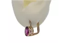 Vintage rose pink 14k 585 gold Amethyst earrings vec107