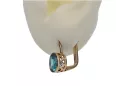 الأقراط الفاخرة من الوردي الأحمر 14k الذهب 585 مع Aquamarine vec107