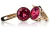 Vintage rose pink 14k 585 gold Ruby earrings vec107