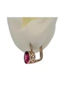 Vintage rose pink 14k 585 gold Ruby earrings vec107