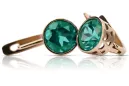 Vintage rose pink 14k 585 gold Emerald earrings vec107