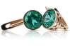 Vintage rose pink 14k 585 gold Emerald earrings vec107