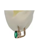 Vintage rose pink 14k 585 gold Emerald earrings vec107
