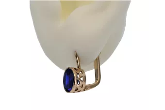 Vintage rose pink 14k 585 gold Sapphire earrings vec107