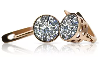 copie a cerceilor din aur 585 alexandrit vintage rose roșu 14k vec107