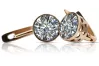 Vintage rose pink 14k 585 gold Zircone earrings vec107