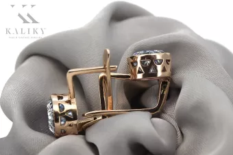 copie a cerceilor din aur 585 alexandrit vintage rose roșu 14k vec107