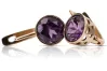 Vintage silver rose gold plated 925 Amethyst earrings vec107rp