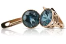 Vintage silver rose gold plated 925 Aquamarine earrings vec107rp