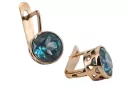 Vintage silver rose gold plated 925 Aquamarine earrings vec107rp