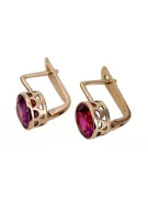 Vintage silver rose gold plated 925 Ruby earrings vec107rp