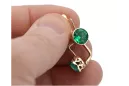 Vintage silver rose gold plated 925 Emerald earrings vec107rp