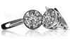 Vintage silver rose gold plated 925 Setting earrings vec107rp