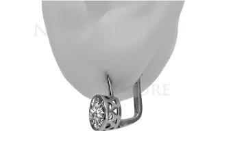 Vintage silver rose gold plated 925 Setting earrings vec107rp
