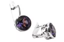 Vintage 925 Argent Alexandrite boucles d'oreilles vec107s