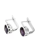 Vintage 925 Argent Alexandrite boucles d'oreilles vec107s