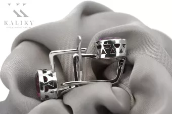 Rusijos Vintage sidabriniai auskariniai 925 su Amethyst vec107s