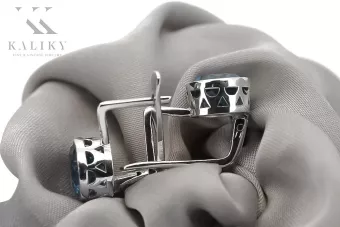 الروسية الفاخرة الأقراط الفضية 925 مع Aquamarine vec107s