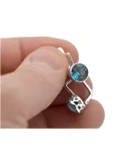 الروسية الفاخرة الأقراط الفضية 925 مع Aquamarine vec107s