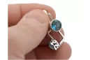 الروسية الفاخرة الأقراط الفضية 925 مع Aquamarine vec107s