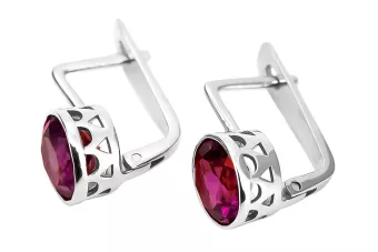 Vintage 925 Silver Ruby earrings vec107s