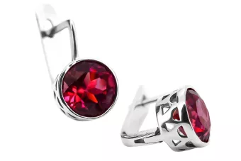 Vintage 925 Silver Ruby earrings vec107s