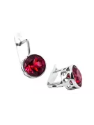 Vintage 925 Silver Ruby earrings vec107s